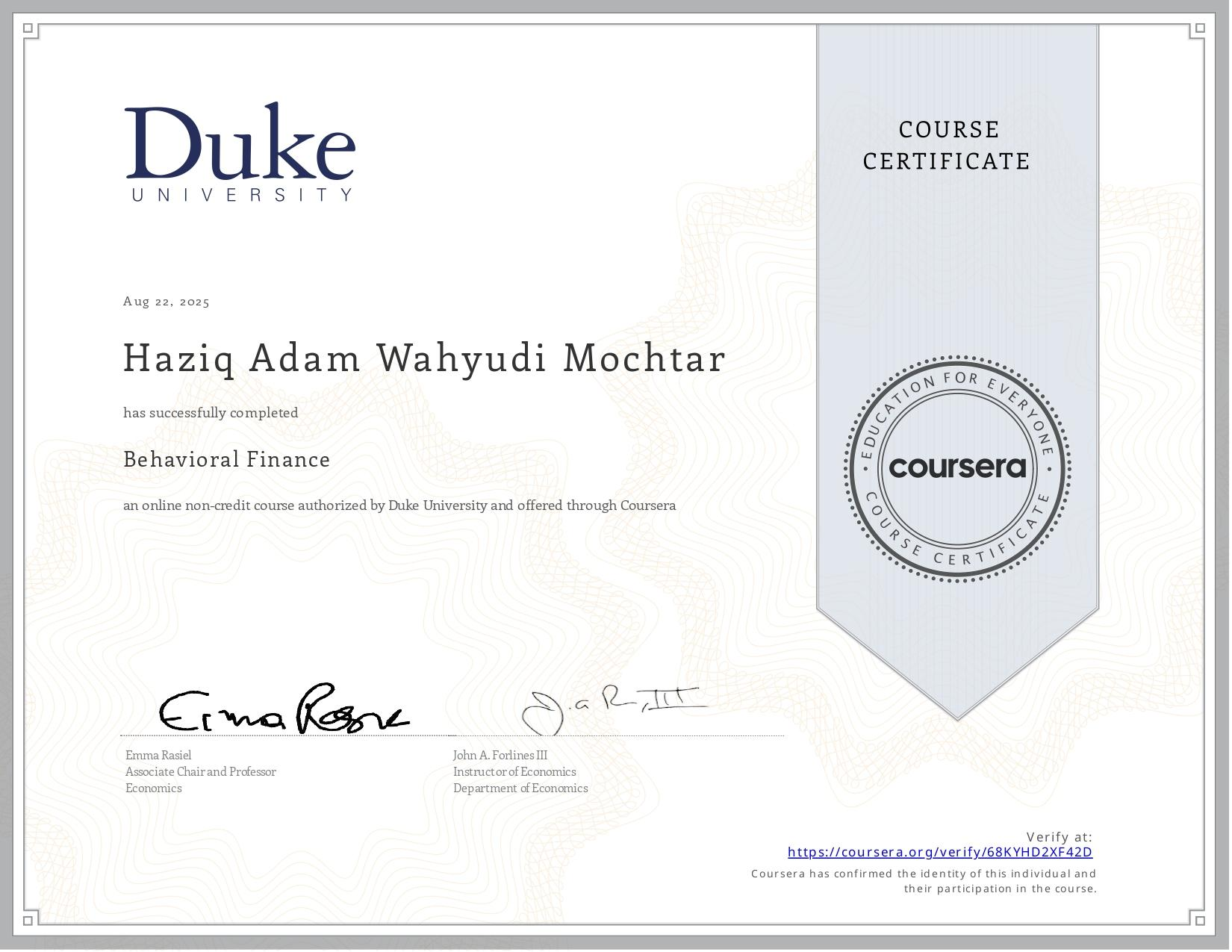 Certificate
